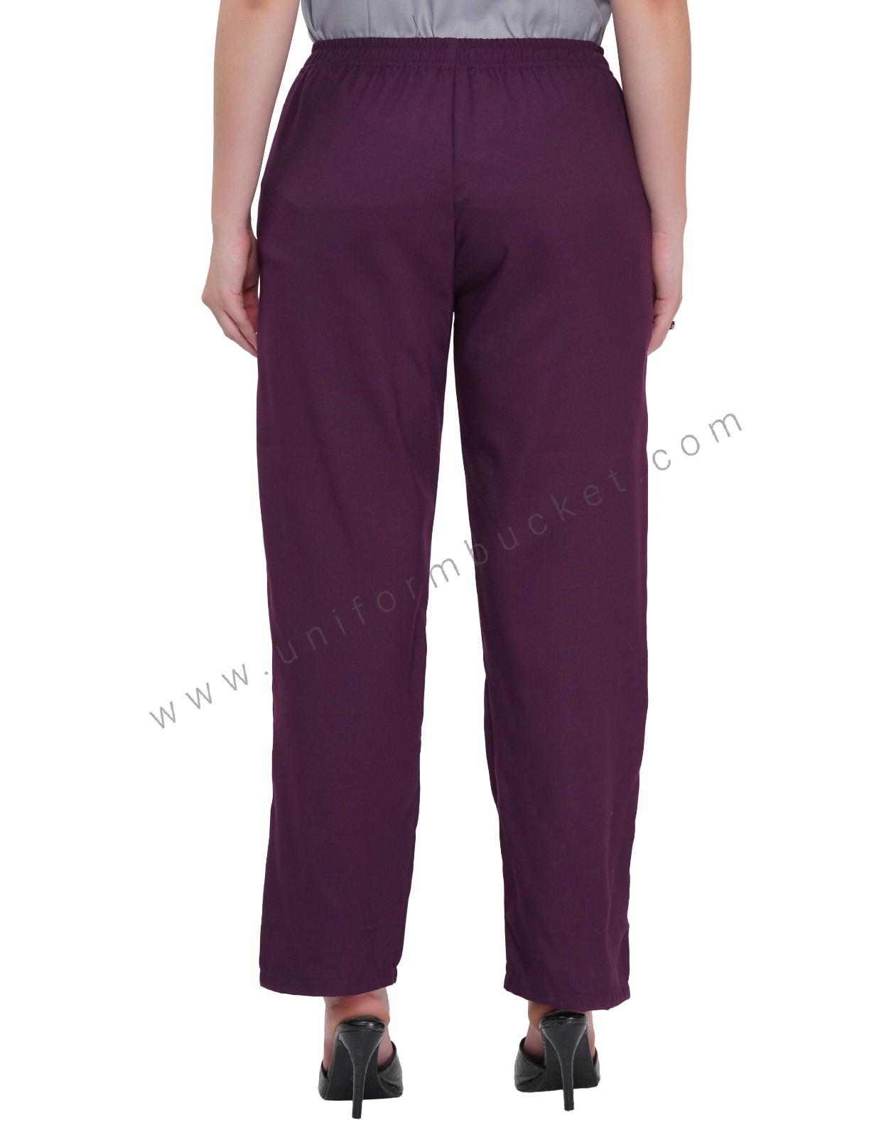 DARK MAGENTA FULL ELASTIC  FEMALE LOOSE PAJAMA thumbnail 3